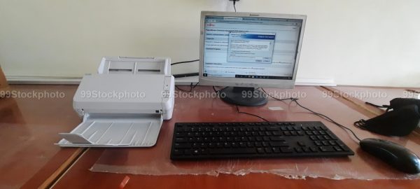 Desktop Computer and Fujitsu Scanner