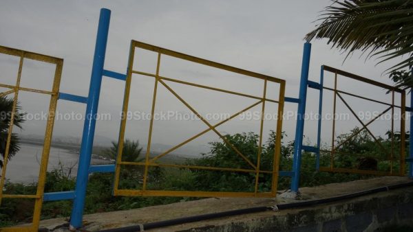 Stock Photo of Garden Boundary in Monsoon