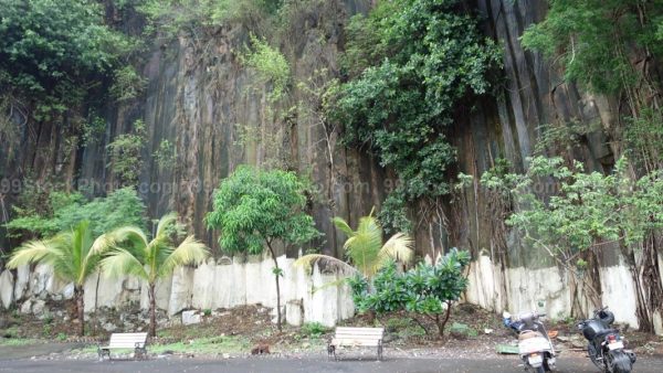 Stock Photo of Hexagonal Mountain Cliff in Gorai