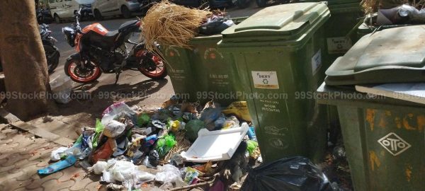 Stock Photo of Garbage and Trash on Road side Type 1