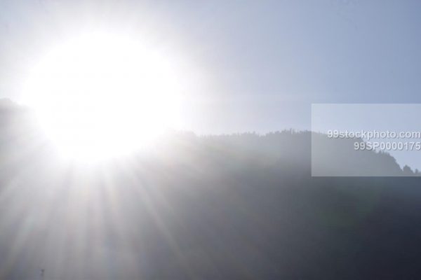 Stock Photo of Sun and Mountain in Manali