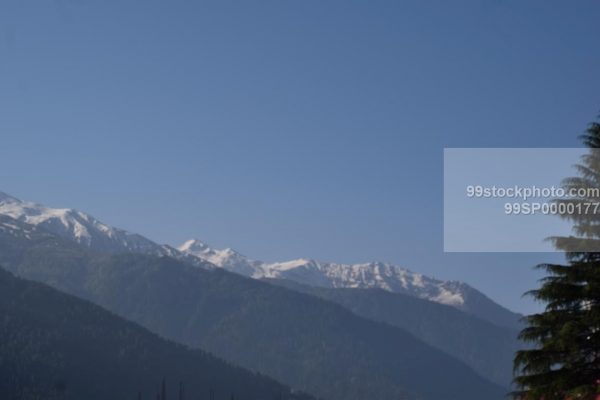 Stock Photo of Snow Clad Mountains Manali