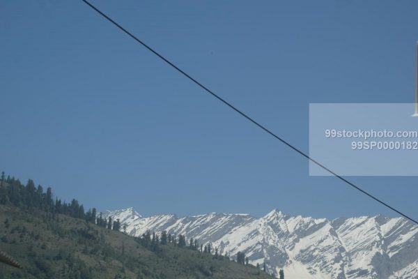 Stock Photo of snowy Mountain in Summer Manali