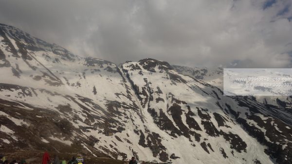 Stock Photo of Rohtang Pass Hill with Snow Type 2