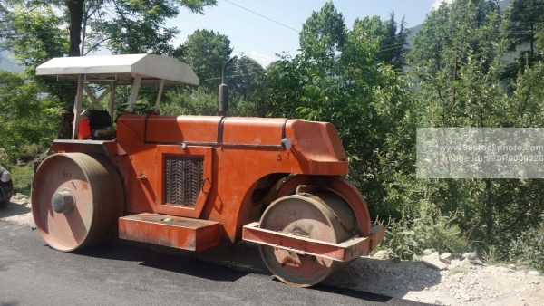 Stock Photo of Road Roller on Side of the Road Type 1