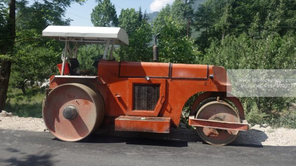 Stock Photo of Road Roller on Side of the Road Type 2